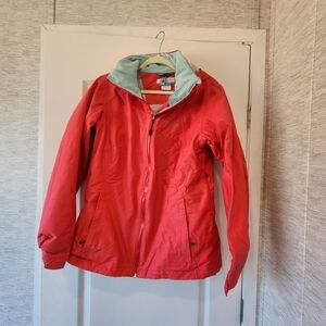 Columbia Women's Pink Jacket with Light Blue Accents Size L GUC